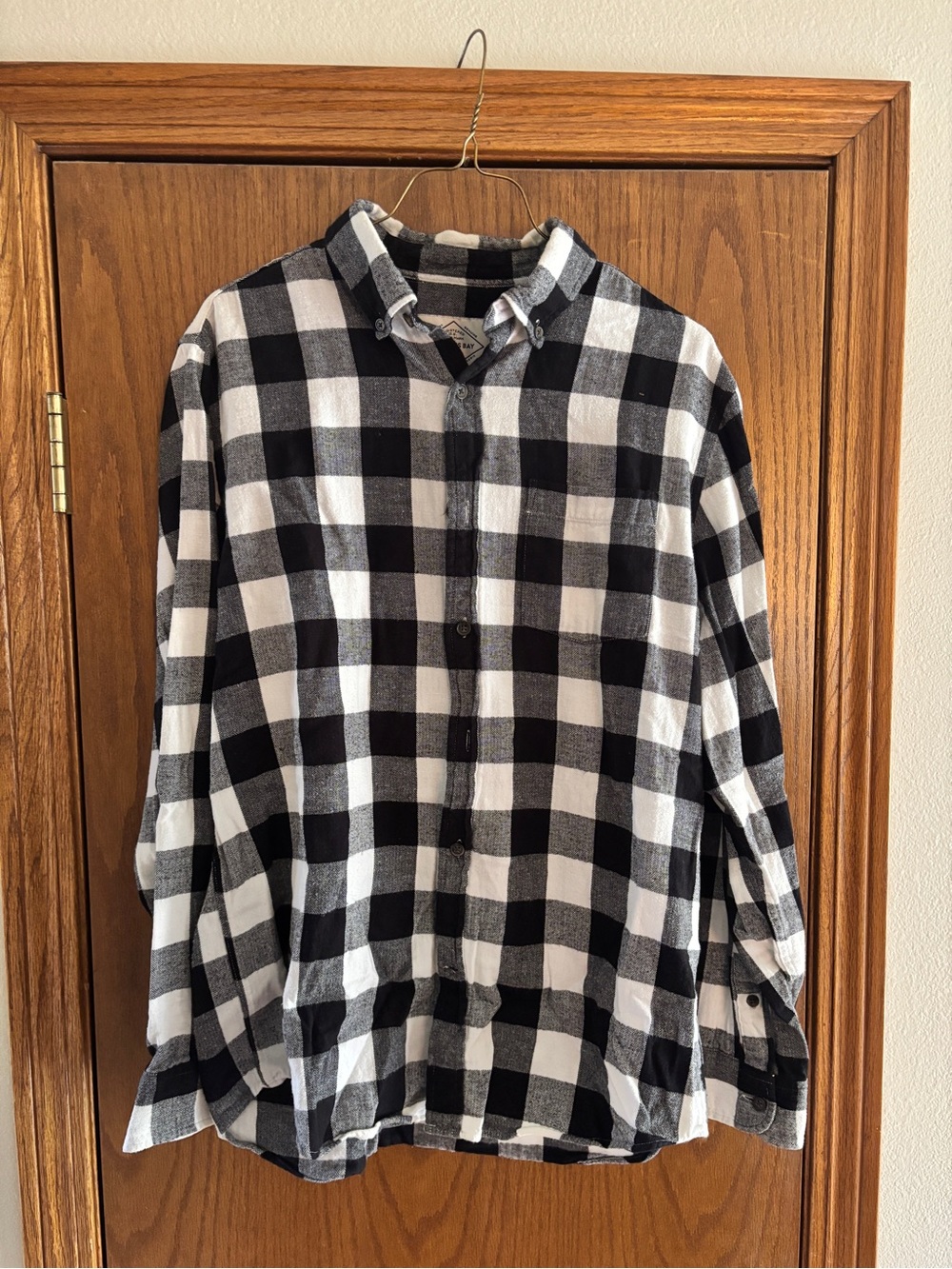 St. John's Bay Black and White Buffalo Check Button-Down Shirt